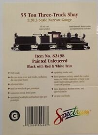 Bachmann Spectrum 1 20.3 Narrow Gauge 55 Ton Three Truck Shay Painted Unlettered