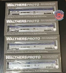 Walthers Proto 920-12015 Ho Scale Amtrak Surfliner Lighted Passenger Car 4-PACK. Fixed Price $420.00.