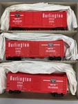 Accurail 3313 Burlington 40 Steel Boxcar 3-CAR Set Rtr HO4586. Fixed Price $49.38.