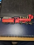 J. K. Bowker Steam Engine Pocher Ho Scale 4-4-0 Locomotive & 3 Cars. Fixed Price $125.00.