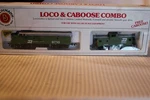 Ho Scale Bachmann, F9 Locomotive & Cupola Caboose Burlington Northern Green. Fixed Price $96.00.