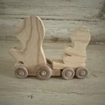 Teddy Train Wooden Engine & Car, Handmade Shape Of Bears Rolls. Fixed Price $13.49.