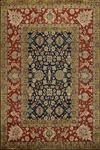 Geometric Navy Blue Agra Oriental Area Rug Wool Hand-knotted Vegetable Dye 9X12. Fixed Price $1733.77.