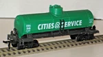 Life-like Scale Cities Service 40' Single Dome Tank Car Item- CCHO1004. Fixed Price $6.00.