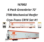 Rapido 167002 Ho Greenbrier 72' Il 7780 Mechanical Reefer Cryo-trans Cryx Pack. Fixed Price $395.99.