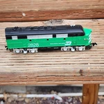 Model Power Ho Scale Burlington Northern 2828 Locomotive Untested. Fixed Price $16.00.