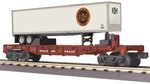 Mth Railking O Trains B&le Bessemer Lake Erie Flat Car W' 40' Trailer 30-76585. Fixed Price $49.00.