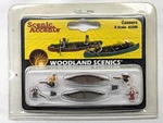 Woodland Scenics A2200 Scale Accents Canoes & Canoer Figures (set Of 8). Fixed Price $16.70.