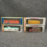 4 Vintage Ahm Ho Scale Plastic Train Freight Car W/boxes Grace Katy Prr Caboose. Fixed Price $39.99.