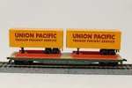 Ho Scale Tyco 369D 50' Flat W/ Piggback Trailers Union Pacific Atsf 90806 Green. Fixed Price $14.89.