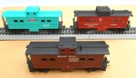 Vtg Ho Mantua Heavy 36' Cabooses X 3, Pennsylvania, Midland Valley, Nyc, Kadees. Fixed Price $24.95.