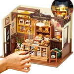 Diy Miniature Dollhouse Kit With Led Light - Tiny Store Model, Hobby Gift For Ad. Fixed Price $77.99.
