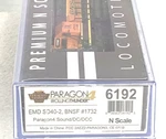 Broadway Limited 6192 Emd SD40-2 Bnsf #1732 PARAGON4 Sound/dc/dcc Ln/box. Fixed Price $198.80.