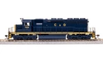Broadway 9033 Emd SD40, C&o 7462, Blue W/ Yellow, No-sound Dcc-ready, Ho. Fixed Price $329.99.