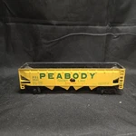 Vintage Ahm Peabody Short Line PSL6631 4 Bay Open Hopper Car Electric Yellow. Fixed Price $15.00.