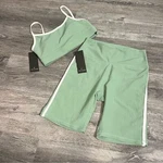 First Division Biker Shorts And Sports Bra Set Sage White Accent Nwt Medium. Fixed Price $18.00.