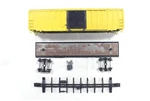 Ho Athearn Undecorated 50FT Railbox Slide Door Car Painted Yellow Poor Cvrg. Fixed Price $5.99.