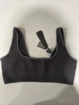 New Nike X Skims Ribbed Seamless Micro Scoop Bra Obsidian Armor Medium. Fixed Price $40.00.