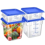 Barydat 4 Pcs Square Food Storage Containers With Lids Measurement Scales, 2Q.... Fixed Price $56.70.