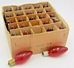 25 Piece Box C9 Transparent Red Christmas Light Bulbs **tested**- H2-2. Fixed Price $13.16.