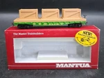 Ho Scale Mantua, 42' Flat Car With Crates, Reading, Green, #9311 727-021. Fixed Price $11.99.