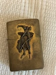 Marlboro Zippo LIGHTER/1994 Brass Bucking Bronco/new Box/unfired Some Tarnish. Fixed Price $40.00.