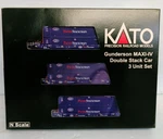 Scale Kato Pacer Stacktrain Gunderson Maxi-iv Double 3 Unit Set. Fixed Price $159.98.