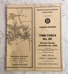 Vintage Railroad Employee Timetable Union Pacific Rr Tt Kansas 1958 No. 26. Fixed Price $12.71.