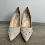Pancaldi For Diane B. Women Suede Studded Heels Sz 37.5 (us 7) New # Box H356. Fixed Price $49.95.