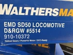 Aj-ho Walthers Mainline 910-10372 Emd SD50 Rio Grande D&rgw # 5514 Dcc Ready. Fixed Price $129.99.