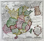 1717 China, Korea, Tartary, Bellin, Schley, Large Hand Coloured Map. Fixed Price $389.11.