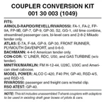 Micro Trains Scale Locomotive Coupler Conversion Kit (1049) 00130003. Fixed Price $10.39.