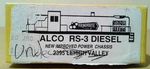 Scale Roundhouse Mdc Alco RS3 Undecorated. Fixed Price $50.00.