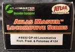 Atlas Ho Scale Locomotive Richmond Fredericksburg & Potomac GP-40 Dcc #8932 Nib. Fixed Price $149.95.