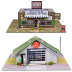 1:87 Scale General Store & Commercial Steel Building Photo Real Model Train Kits. Fixed Price $21.49.