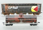 Vintage Bachmann Gauge Weathered Graffiti Cp Rail Hopper Hooker Tank Car Lot. Fixed Price $26.97.