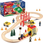 Wooden Train Set Toy For Toddlers, 38 Pieces Track Play Railway. Fixed Price $31.95.