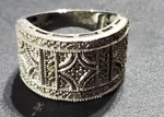 Vintage Filigree Zirconia Micro Pave Ring Karis Sts. Sterling Silver.. Fixed Price $20.00.