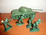Timpo-airfix Type Hong Kong Non Swoppet 1:45 Scale Wwii American Soldiers + Tank. Fixed Price $19.00.