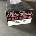 Atlas Classic Ho Scale Locomotive #8343 Alco RS-3 Great Northern #221 New Open. Fixed Price $109.95.