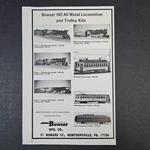 1972 Bowser Mfg Ho Locomotive & Trolley Kits Vintage Print Ad Montoursville Pa. Fixed Price $7.26.