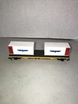 Life-like Mttx 8525 Trailer Ho Train Flat W/apl Eagle Flag Cargo Containers. Fixed Price $16.97.