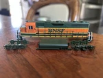 Scale Atlas 49812 GP38 Bnsf 2177 Locomotive Shell With Fuel Tank And Trucks. Fixed Price $40.00.