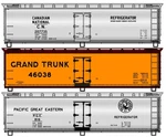 Accurail 8180 Ho Cn, Gt, Pge 40' Wood Refrigerator 3-CAR Unassembled Kit. Fixed Price $58.69.